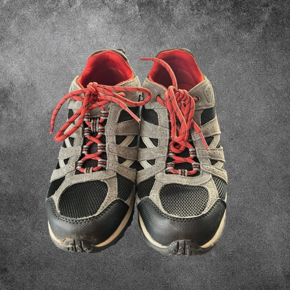 Columbia Omni Grip Hiking Shoes Womens Size 5 Gray Red Trail Outdoor Lightweight